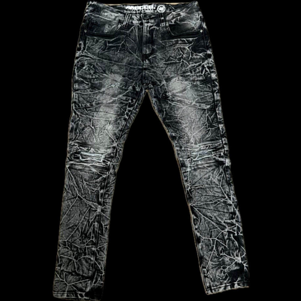 Unique Black and Gray Distressed Jeans